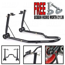 Heavy Duty Rear Motorcycle Paddock Stand Black Motorbike Stand Free Bobbin Hooks