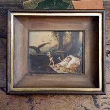 Oil On Board Painting Of Dog