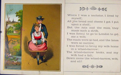 Original old antique print - old,
