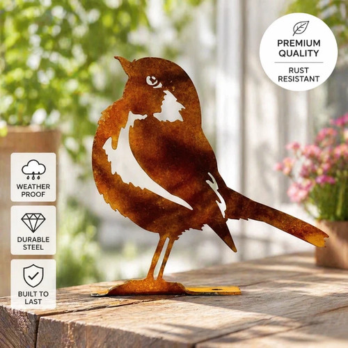 Rusty metal robin bird - rusty,