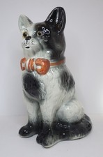 Antique Victorian Staffordshire Style Bo'ness Cat With Glass Eyes 