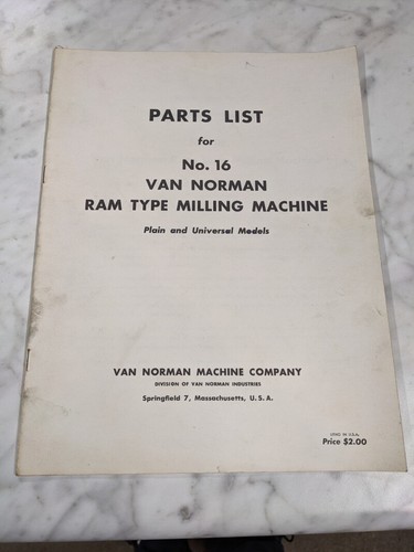 Van norman machine milling - van, #16