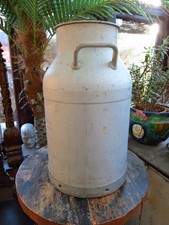 VINTAGE ALUMINIUM MILK CHURN WITH LID, German, 40 litre. Good Condition. Rare