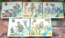 5 x Boxes of Airfix HO/OO Scale World War II German, British, American Soldiers