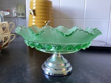 Vintage Green Glass Bowl on
