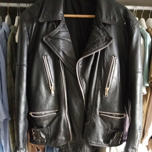 Vintage leather biker jacket - vintage,