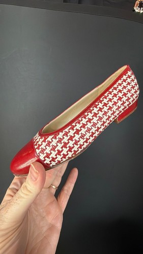 Chanel white red houndstooth - red,