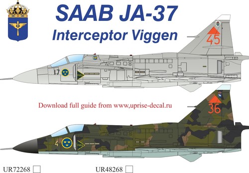 Decal saab ja37 viggen - ja37,