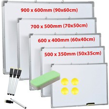 MAGNETIC WHITEBOARD SMALL LARGE WHITE BOARD DRY WIPE NOTICE OFFICE SCHOOL HOME