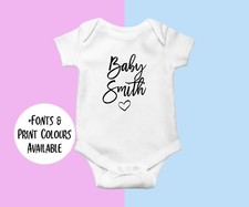 Personalised Baby Grow Bodysuit Vest Your Name Baby Shower Gift New Born D136