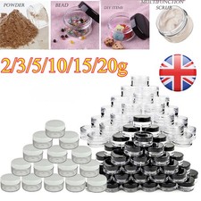 2g-20g Empty Clear Plastic Sample Travel Jar Container Round Cosmetic Makeup Pot