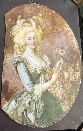 Antique portrait ivory - on,