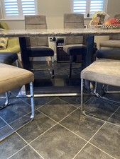 Donatella Grey Marble Dining Table And 6 Grey Chairs Very Good Condition
