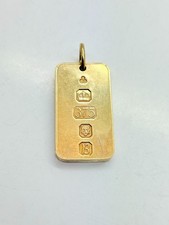 9ct Yellow Solid Gold Ingot Pendant