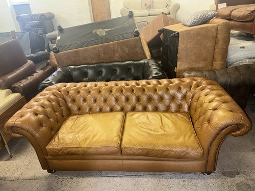 Chesterfield tan real leather - chesterfield,