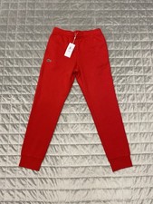 Lacoste Men’s Red Slim Fit Designer Tracksuit Bottoms RRP £75 UK Size XS BNWT