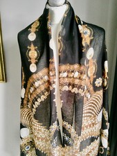 Lola Rose Black & Gold Jewel Design Scarf & Storage Bag