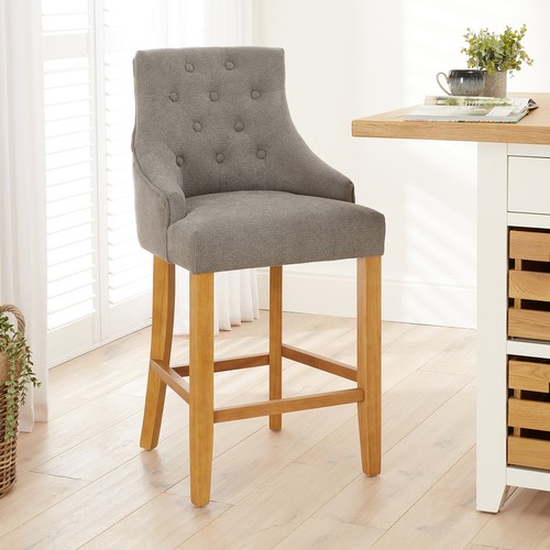 Bar stool luxury grey fabric - stool,