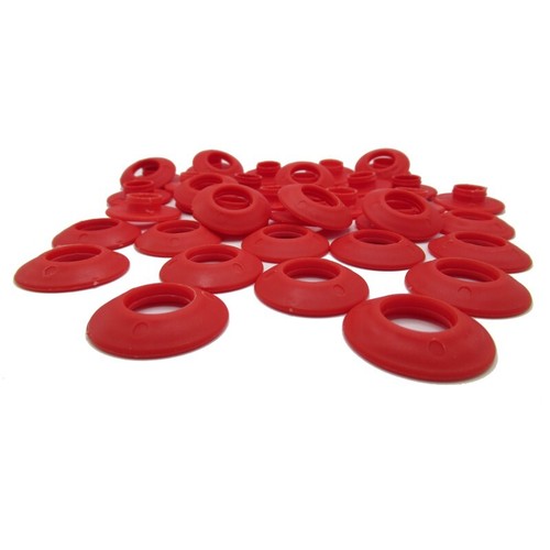 Red plastic snap eyelets - 20,