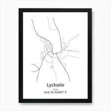 Lycksele sweden minimalist - minimalist, map