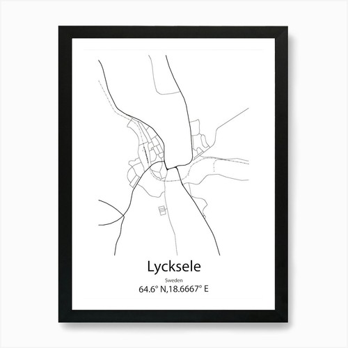 Lycksele sweden minimalist map - minimalist,