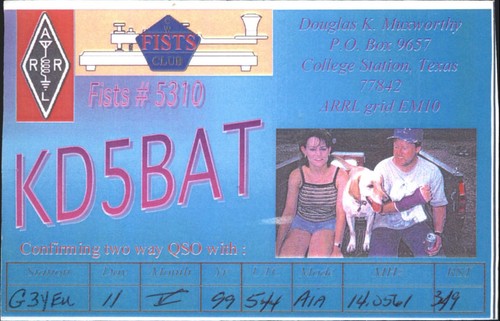 Vintage kd5bat qsl card - qsl,