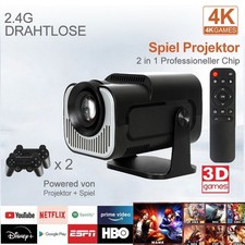 Projector 5G 4K Smart HD LED WiFi Bluetooth HDMI USB Android Office Home Theater