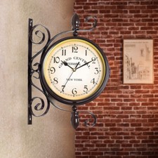 Double Sided Wall Clock Train
