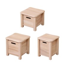 Wooden Step Stool with Storage