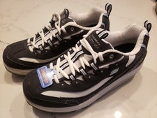 Sketchers Shape up Size 11 Sneakers Shoes Women Navy Blue/White Comfort Fitness