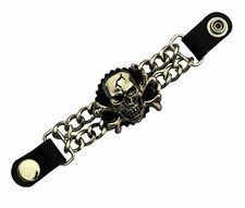 Large Skull Chain Leather