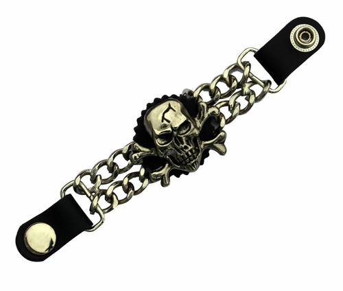 Large skull chain leather - large,