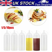 1/5/10X 240ML Ketchup Squeeze Bottles Squeezy Sauce Bottle Oil Dispenser Bottles