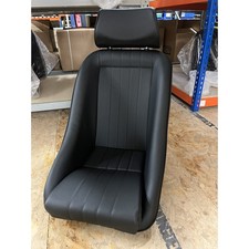 Cobra Classic Bucket Seat with Headrest - Black Vinyl with Piping