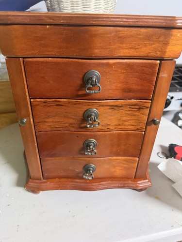 Vintage wooden jewelry armoire - wooden,