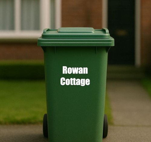 Personalised bin stickers with - personalised,