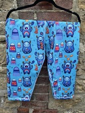 LUCY LOCKET LOVES MONSTER  BLUE PRINT ACTIVE CROPPED LENGTH LEGGINGS SIZE XL