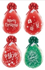 QUALATEX 18 INCH STUFFING BALLOON ROUND MERRY CHRISTMAS ASSORTED LATEX  (25 Pk)