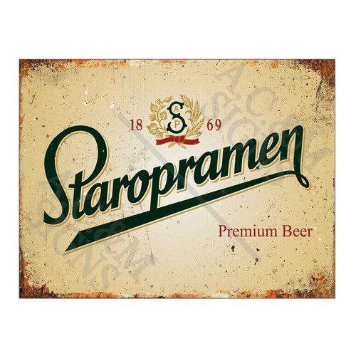 Metal tin sign plaque - tin,
