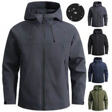 Waterproof Soft Shell Men's Jacket Coat Windproof Hooded Windbreaker Rain Jacket