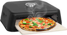 Grill Top BBQ Pizza Oven | Pizza Stone Included | Temperature Gauge,Carry Handle