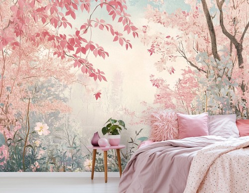 Pink forest wallpaper 312x219