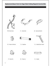Replacement/Spare Parts For Roger Black Folding Magnetic Exercise Bike 3727.