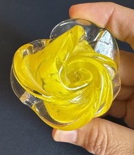 Yellow Rose Blown Glass