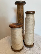 Vintage Bobbins Wooden Industrial Textile Bobbins Factory Spools X 3 Sizes