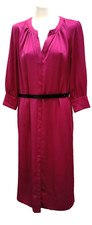 BNWT Fee G Magenta/Dark Pink Belted Dress Size 16 Pockets Belted