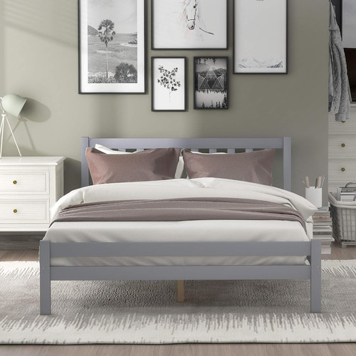 Double bed frame wooden - double, frame,