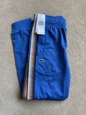 Lacoste Blue Tracksuit Bottom Mens Size Medium Side Stripe Logo BNWT RRP £100