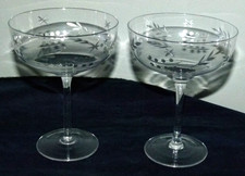 Pair of Glass Champagne Coups