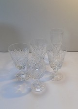 COLLECTION OF 5 x  TUTBURY CRYSTAL WINE GLASS'S ALL SIGNED